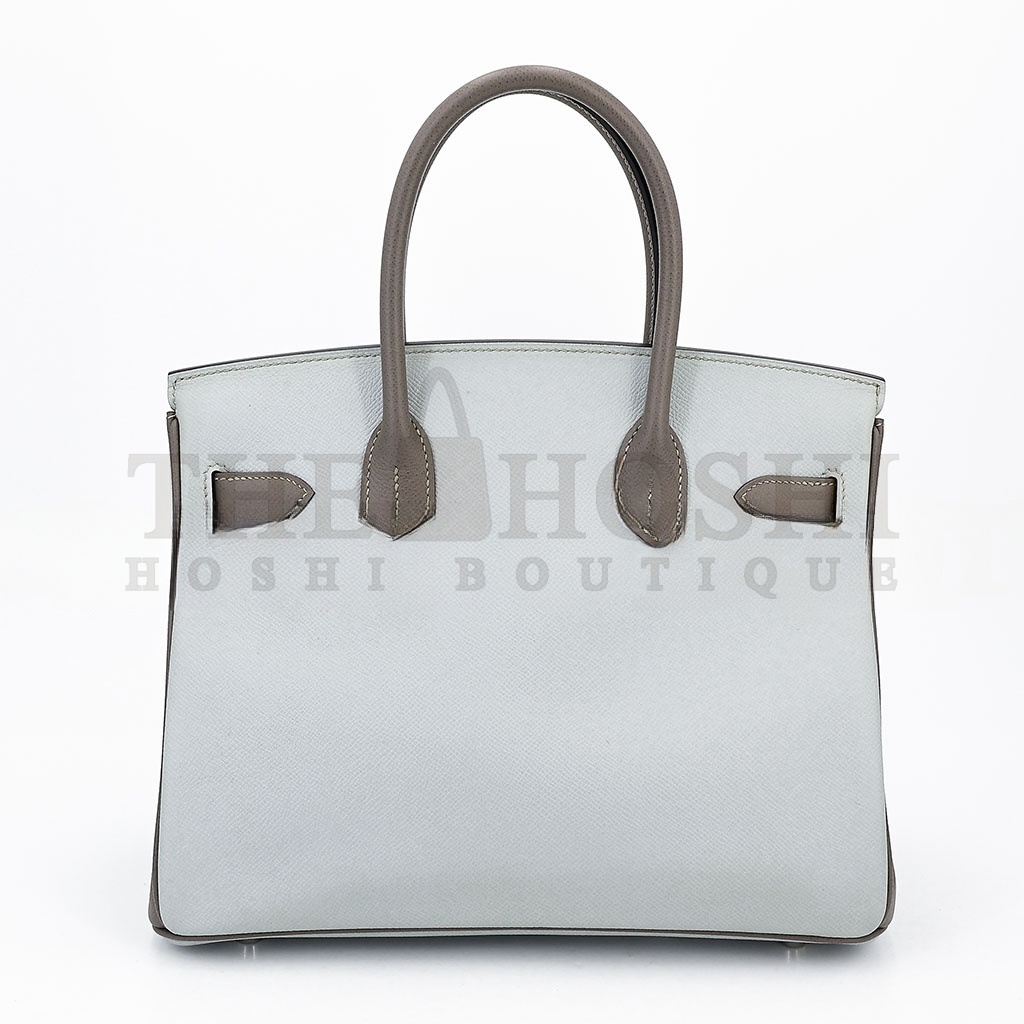 H**me5 BIRKIN 25 PEARL GREY GOATSKIN WITH ELEPHANT GREY GOLD BUCKLE 3643937200 (25*20*13cm) Master Quality